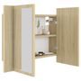 Armoire de salle de bain à miroir LED chêne sonoma MAKA 60 x 12 x 45 cm