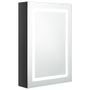 Armoire de salle de bain à miroir LED Noir brillant 50x13x70 cm