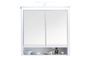 Armoire de toilette à LED 2 portes mélaminé blanc avec miroir Leone