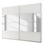 Armoire design 2 portes coulissantes blanc et miroir Kudo