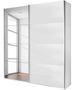 Armoire design 2 portes coulissantes verre teinté blanc et miroir Luxia