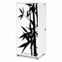 Armoire informatique mobile blanche ORGA 140 cm – Bureau compact avec rideau, tiroirs et rangements