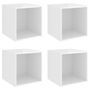 Armoires murales 4 pcs Blanc brillant 37x37x37 cm