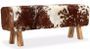 Banc assise peau de chèvre et pieds bois clair Pua 120 cm