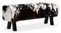 Banc assise peau de chèvre et pieds bois foncé Pua 120 cm