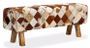 Banc assise peau de vache et pieds bois clair Pua 120 cm