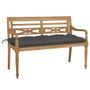 Banc Batavia avec coussin anthracite 120 cm Bois de teck massif 2