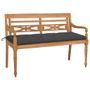 Banc Batavia avec coussin anthracite 150 cm Bois de teck massif 2