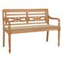 Banc Batavia avec coussin beige 150 cm Bois de teck massif 2