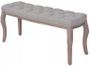 Banc capitonné lin gris et pieds bois massif clair Makin 110 cm