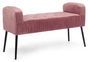 Banc en bois de pin et tissu rose Odile L 104 cm