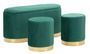 Banc Shopy vert avec rangement et 2 tabourets