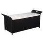 Banquette coffre de jardin résine tressée noire Toplu