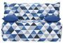 Banquette lit accordéon 2 places 140x190 cm arlequin bleu Optale