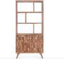 Bibliothèque 2 portes 6 niches KANT – bois massif de sheesham – 90 x 192 cm