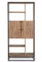 Bibliothèque 2 portes KLAZIK 88 cm bois clair de Sheesham et acier noir