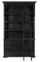 Bibliothèque bois de manguier noir finition décapée et aspect vieilli avec échelle Jane 144 cm