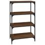 Bibliothèque Chêne brun 60x33x100 cm Bois d'ingénierie et acier