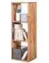 Bibliothèque en bois de chêne massif 3 compartiments Moby 113 cm