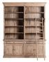 Bibliothèque en bois massif VANKER – Design colonial authentique avec échelle intégrée