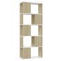 Bibliothèque/Séparateur de pièce Blanc et chêne 60x24x155 cm