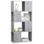 Bibliothèque/Séparateur de pièce Gris béton 60x24x124,5 cm