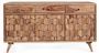 Buffet 3 portes 3 tiroirs en bois de sheesham naturel Kany 132 cm