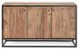 Buffet 3 portes bois clair de Sheesham et acier noir Klazik 132 cm