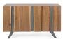 Buffet 3 portes DENIA 145 cm - Bois massif d'acacia & pieds acier gris