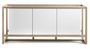 Buffet 3 portes en bois laqué blanc et bois de hêtre naturel Valeto 195 cm