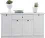 Buffet 4 portes 1 tiroir blanc style campagnard moderne Valex 157 cm
