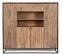 Buffet 4 portes 1 tiroir KLAZIK 145 cm bois clair de Sheesham et acier noir