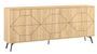 Buffet 4 portes bois clair motif géométrique Kuzako 184 cm