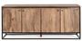 Buffet 4 portes KLAZIK 175 cm bois clair de Sheesham et acier noir Klazik