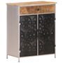 Buffet 60x35x75 cm Bois de manguier brut et fer