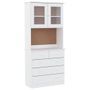 Buffet ALTA blanc 77x35x165 cm bois massif de pin