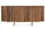 Buffet contemporain 4 portes VILAS 160 cm – Bois de manguier & pieds acier doré mat