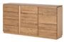 Buffet en bois de chêne rustique 2 portes 4 tiroirs Manky 163 cm