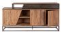 Buffet industriel 3 portes 2 tiroirs bois d'acacia et acier marron Palma 175 cm