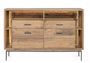 Buffet lumineux 2 portes 2 tiroirs MANGAL 145 cm – Bois massif d'acacia & acier
