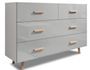 Buffet style scandinave blanc mat et gris laqué Kunamy 125 cm