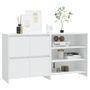 Buffets 2 pcs Blanc Bois d'ingénierie