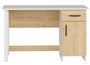 Bureau 1 tiroir 1 porte bois blanc et naturel Klika 120 cm