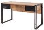 Bureau 2 tiroirs style industriel bois chêne clair et métal noir Dukita 139 cm