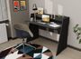 Bureau anthracite 1 étagère 2 bacs Rikoa 123.6 cm