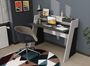 Bureau anthracite et blanc 1 étagère 2 bacs Rikoa 123.6 cm