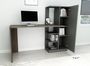 Bureau avec armoire et étagères bois noyer et anthracite Klasiko 120