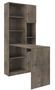 Bureau avec étagères et armoire de rangement marron grisé Polaz 125 cm