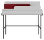 Bureau avec tiroir bois blanc et rouge avec des pieds en métal noir Kinza 108 cm