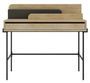 Bureau avec tiroir bois chêne clair et anthracite avec des pieds en métal noir Kinza 108 cm